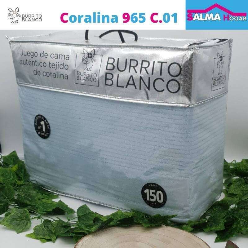 Juego de sábanas Coralina 965 Burrito Blanco