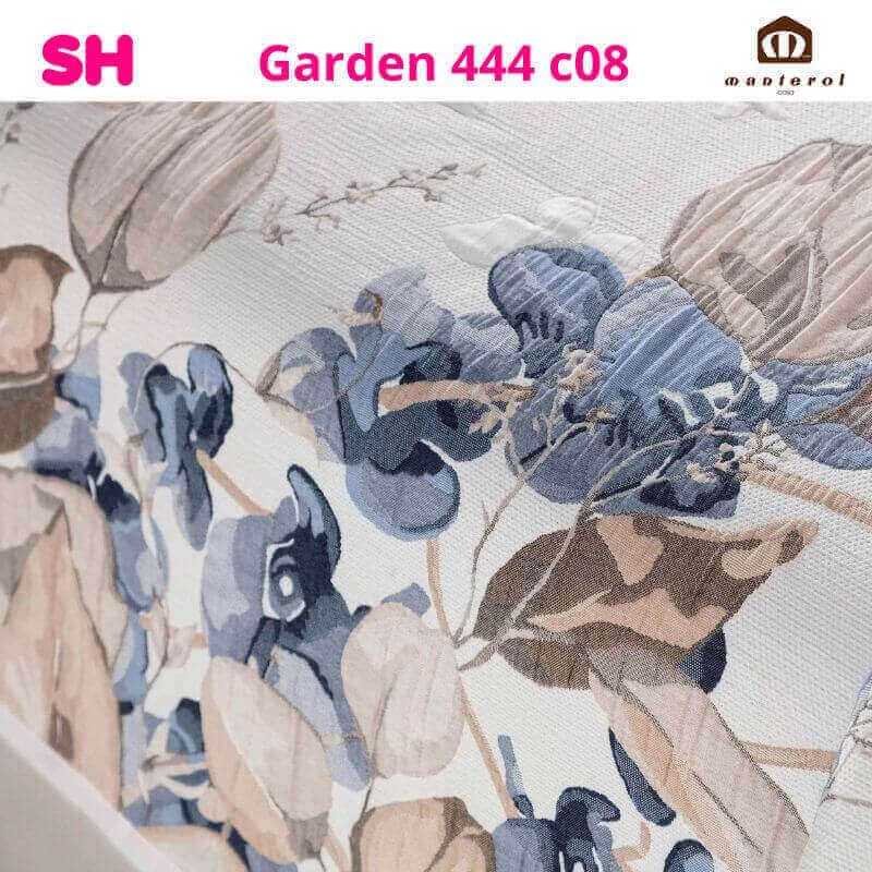 Garden 444 c08 Alive Dibujo Floral Colcha Cubrecama Jacquard Azul y Beige de 150 cm - Imagen 2